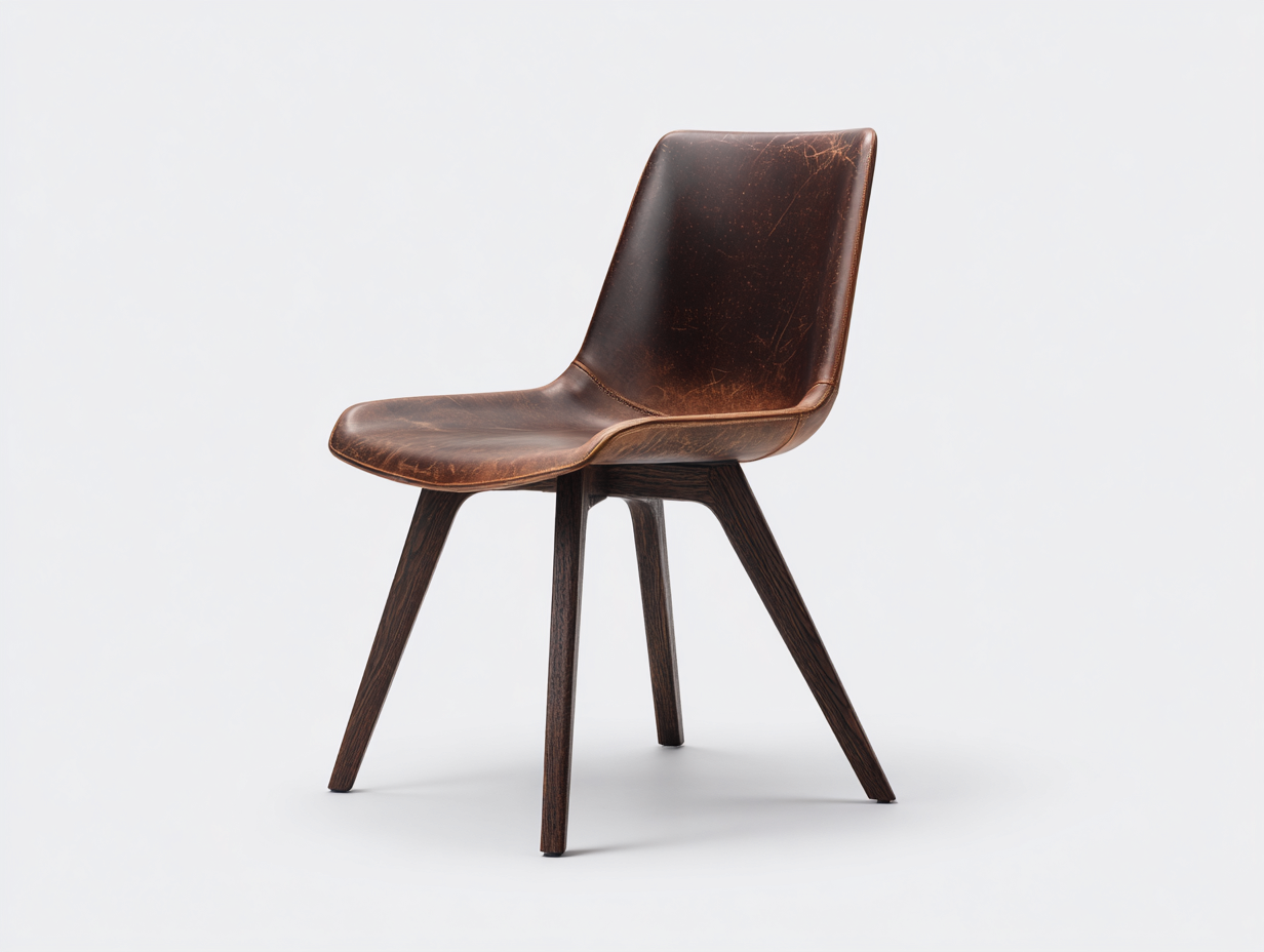 Chaise de salle à manger-Aspect cuir-Bois-51x58x84 cm-Marron foncé-Style industriel-Kamonrihome