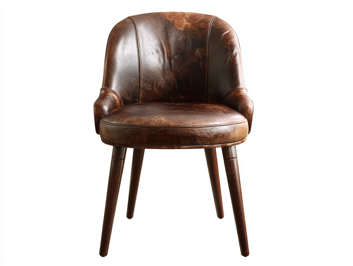 Chaise de salle à manger-Aspect cuir-Bois-58x60x84 cm-Marron foncé-Style vintage-Kamonrihome
