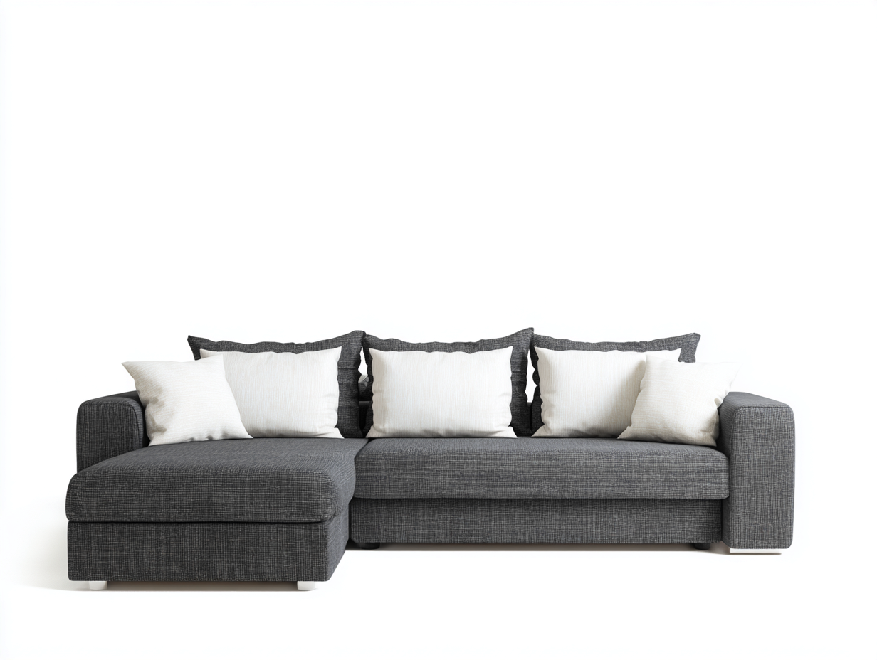Canapé d'angle - tissu - 260 x 162 x 82 cm - gris foncé - style moderne-Kamonrihome