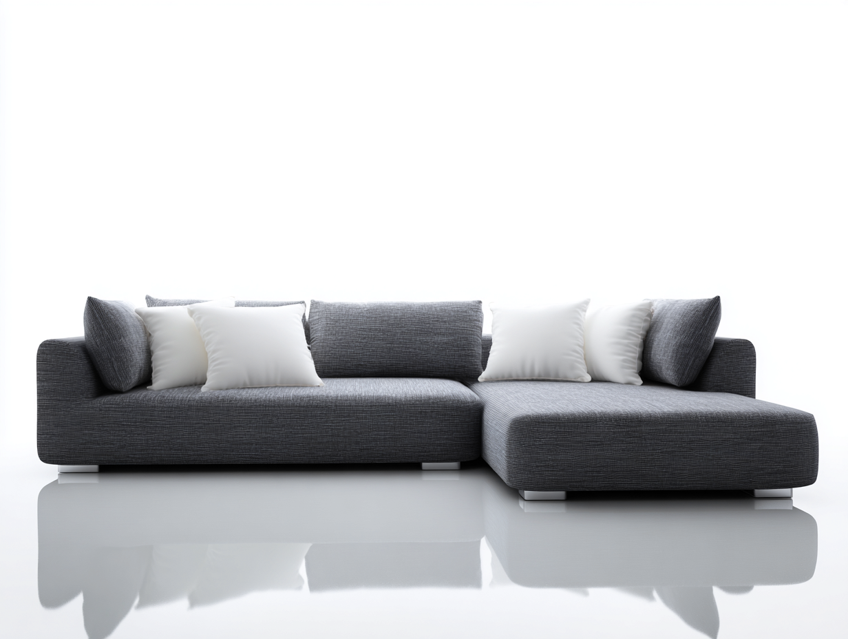 Canapé d'angle - tissu - 290 x 172 x 79 cm - gris foncé - style moderne-Kamonrihome