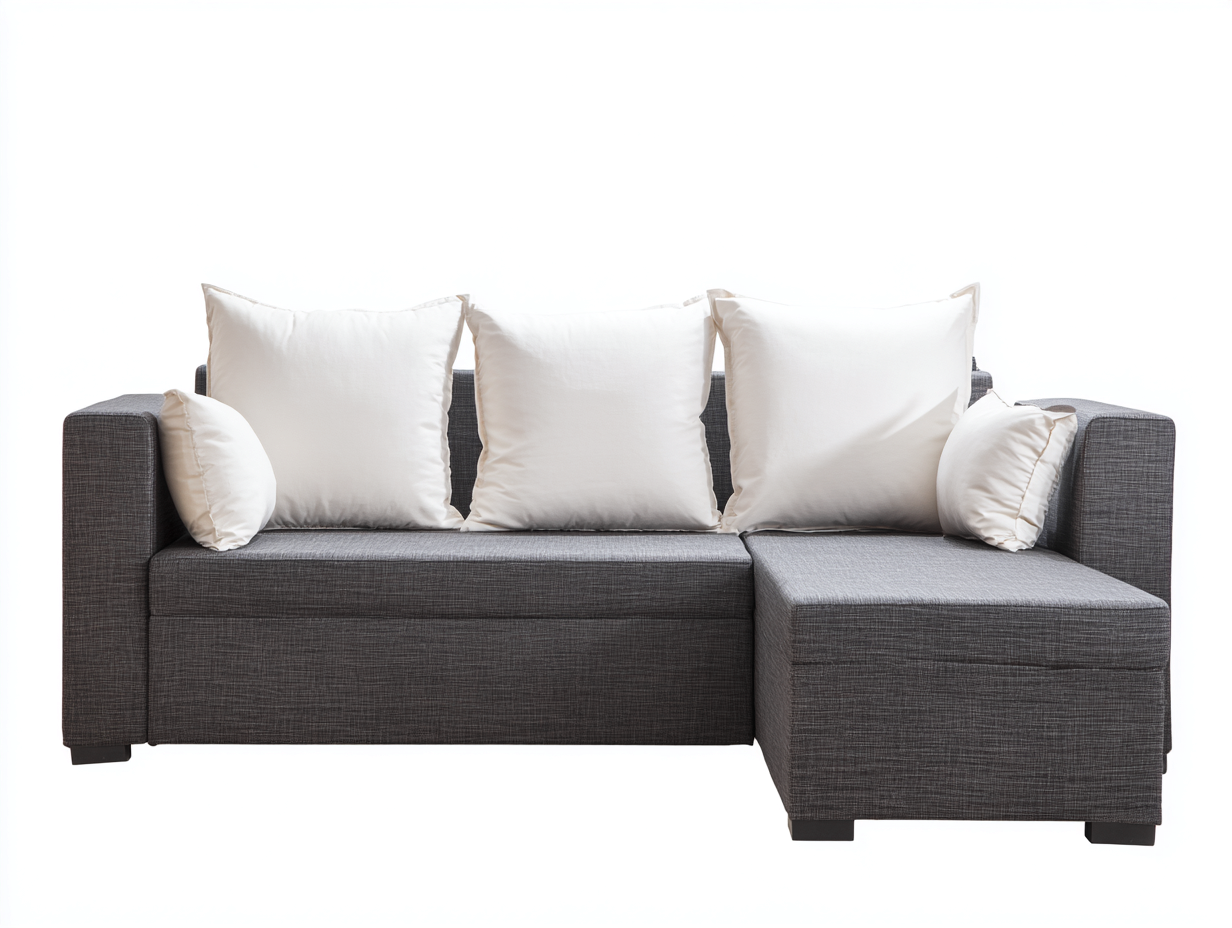 Canapé d'angle - tissu - 242 x 154 x 83 cm - gris foncé - style moderne-Kamonrihome