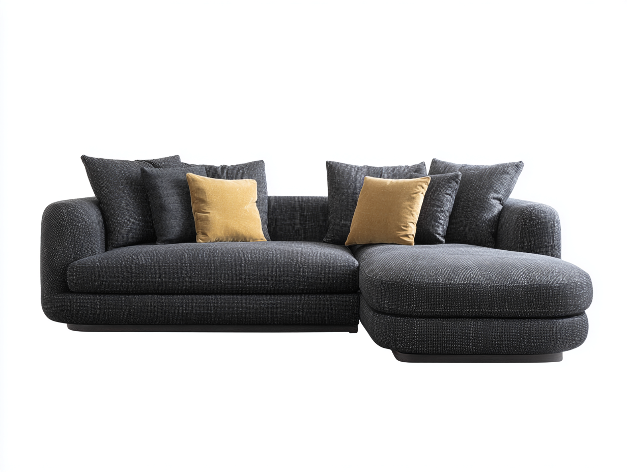 Canapé d'angle - Tissu - 298x174x82 cm - Gris anthracite - Moderne-Kamonrihome