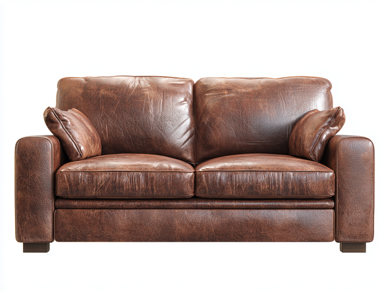 Canapé 3 places - Cuir-Bois - 198x90x83 cm - Marron vieilli - Classique-Kamonrihome