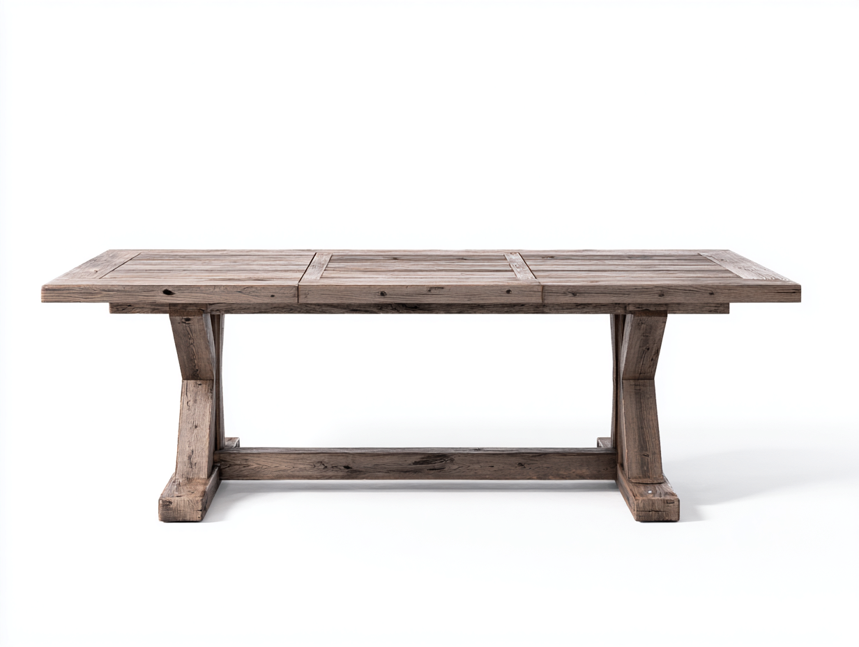 Table de jardin - Bois massif - 200 x 90 x 76 cm - Bois gris vieilli - Style extérieur rustique rectangulaire-Kamonrihome
