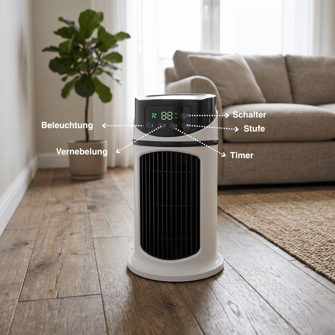 Mini Mobile Klimaanlage 3-in-1 – Kühler, Befeuchter & Luftreiniger