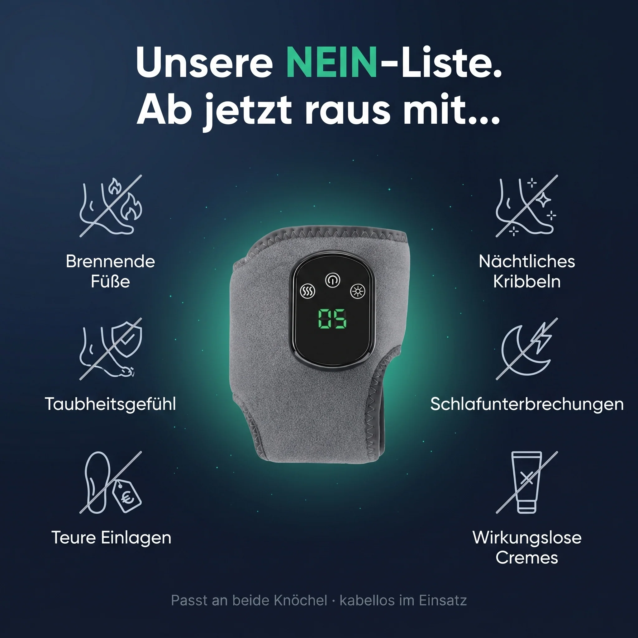 DazzSense 4-in-1 Fußtherapie |  Brennen, Kribbeln & Taubheit in den Füßen natürlich lindern
