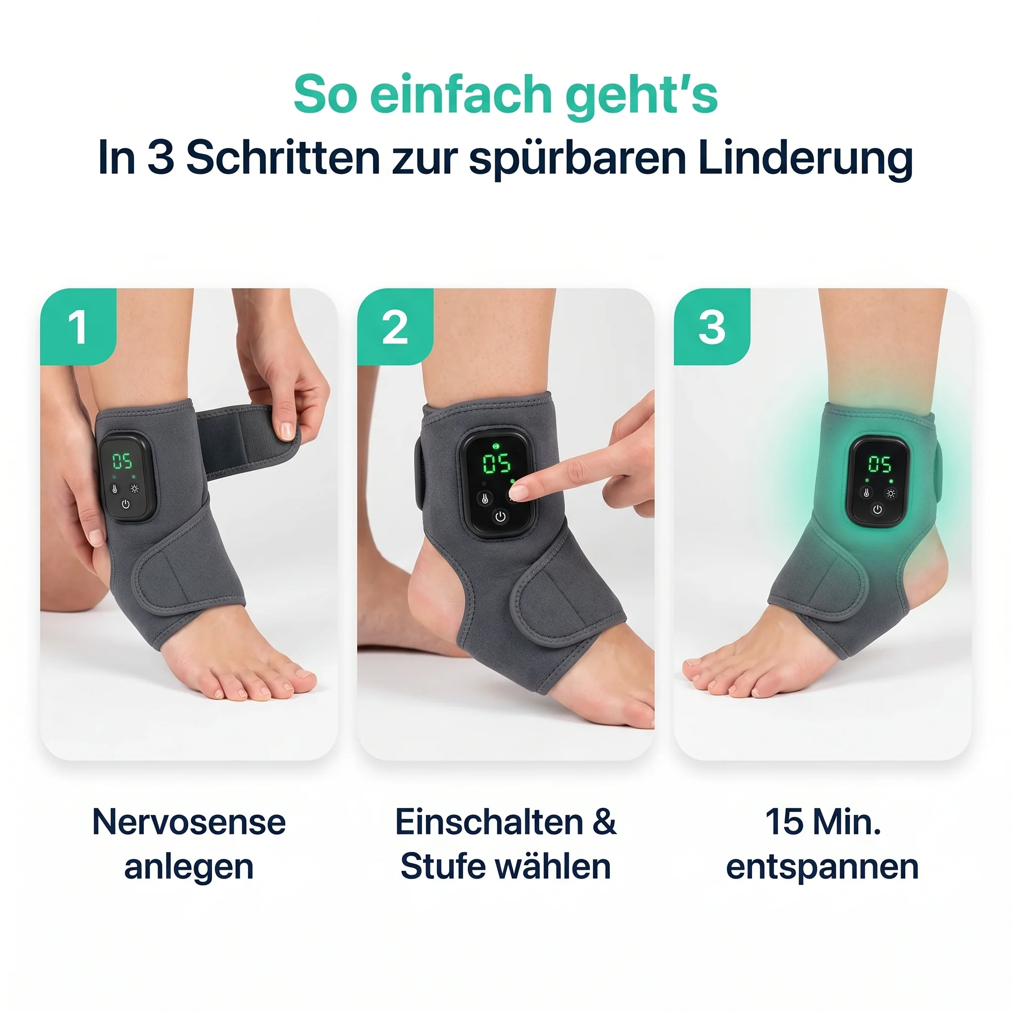 DazzSense 4-in-1 Fußtherapie |  Brennen, Kribbeln & Taubheit in den Füßen natürlich lindern