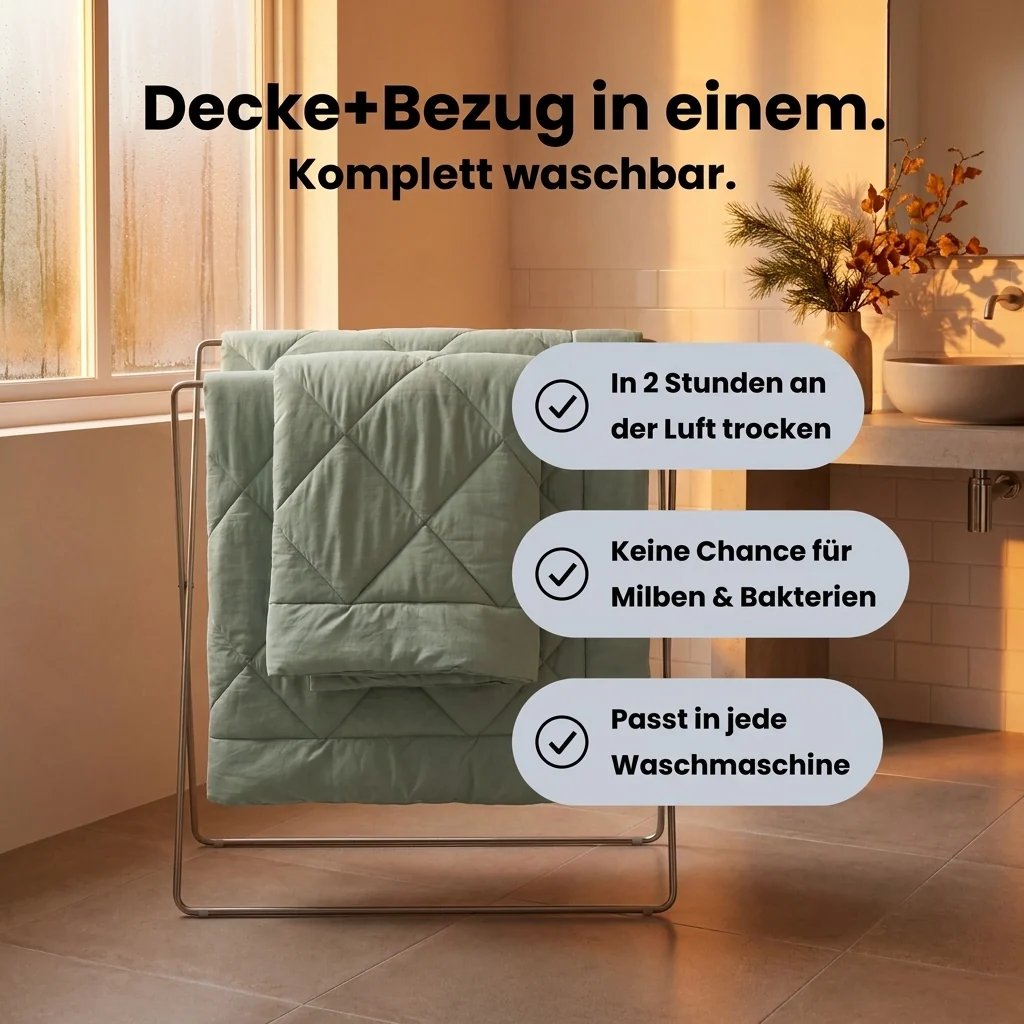 EasySleep® – 2-in-1 Ganzjahresdecke. Schnelltrocknend & ohne Bettwäsche