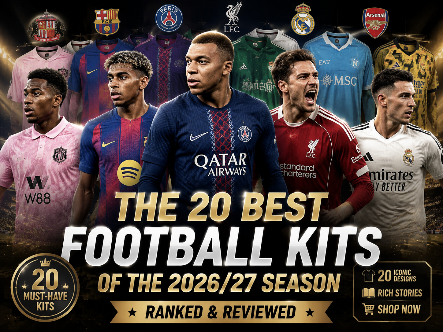 Best 2026/27 football kits ranked with iconic club jerseys and modern designs