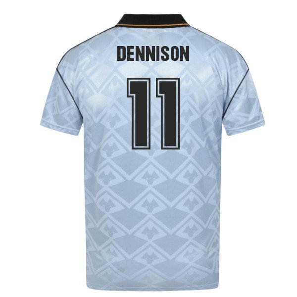 1992 Wolverhampton Wanderers Away Bukta Dennison #11 Shirt-League Fan Gear