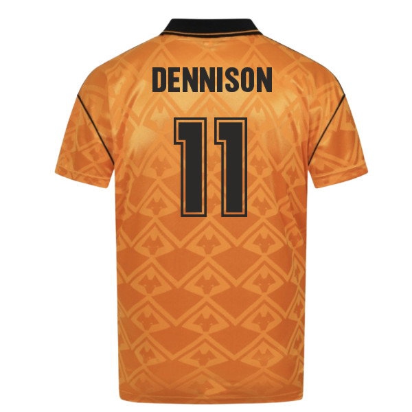 1992 Wolverhampton Wanderers Home Bukta Dennison #11 Shirt-League Fan Gear