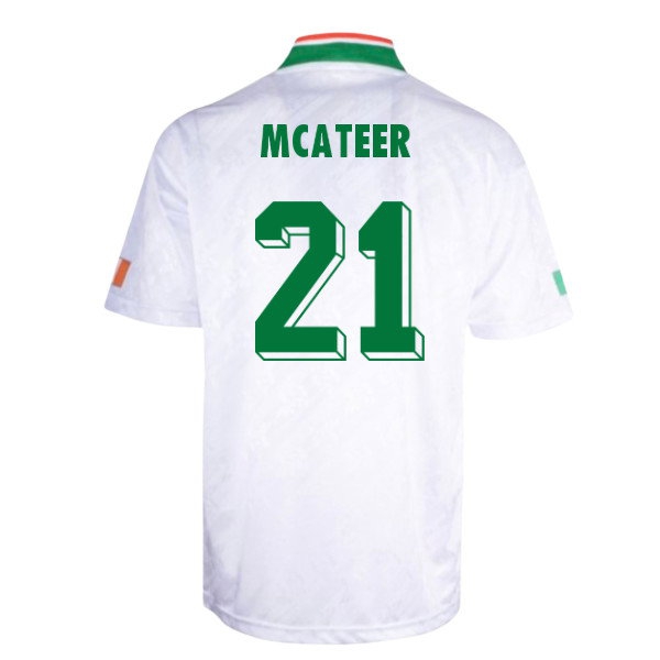 1994 Ireland World Cup Mcateer #21 Away Shirt-League Fan Gear