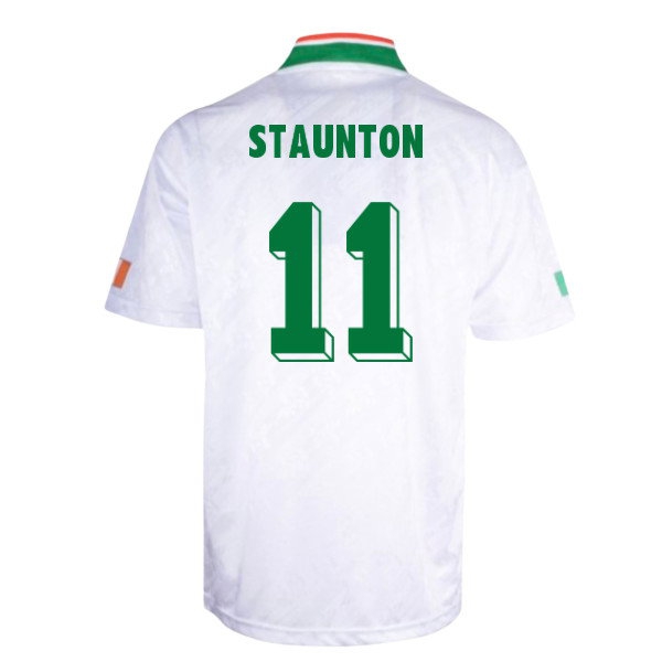 1994 Ireland World Cup Staunton #11 Away Shirt-League Fan Gear