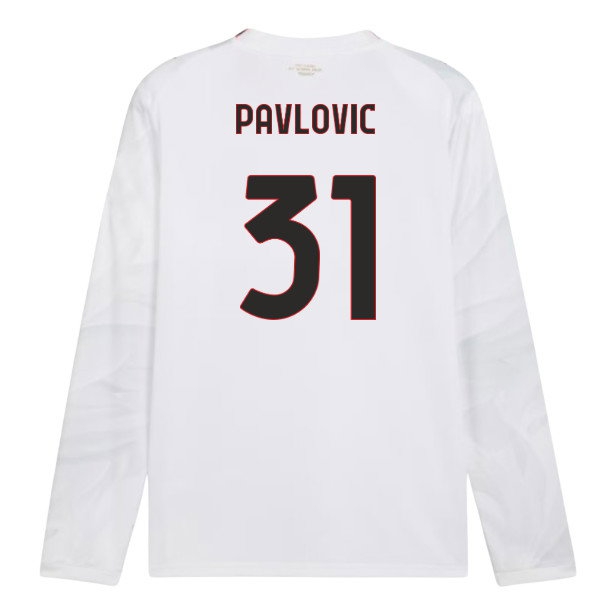 2026/27 AC Milan Long Sleeve Pavlovic #31 Away Shirt-League Fan Gear