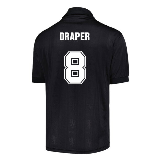 Aston Villa 1996 Black Out Draper #8 Retro Shirt-League Fan Gear