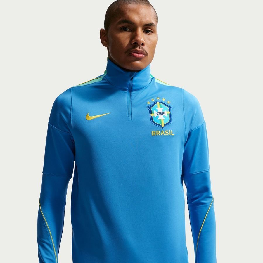 Brazil Training Shirt Dri-FIT Strike Drill World Cup 2026 - Photo Blue/Light Menta/Midwest Gold-League Fan Gear