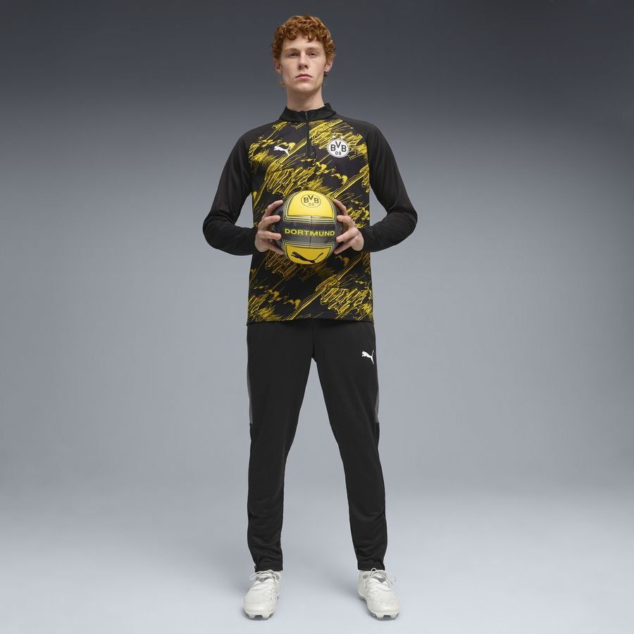 Dortmund Training Shirt Pre Match 1/4 Zip - Black/Faster Yellow-League Fan Gear