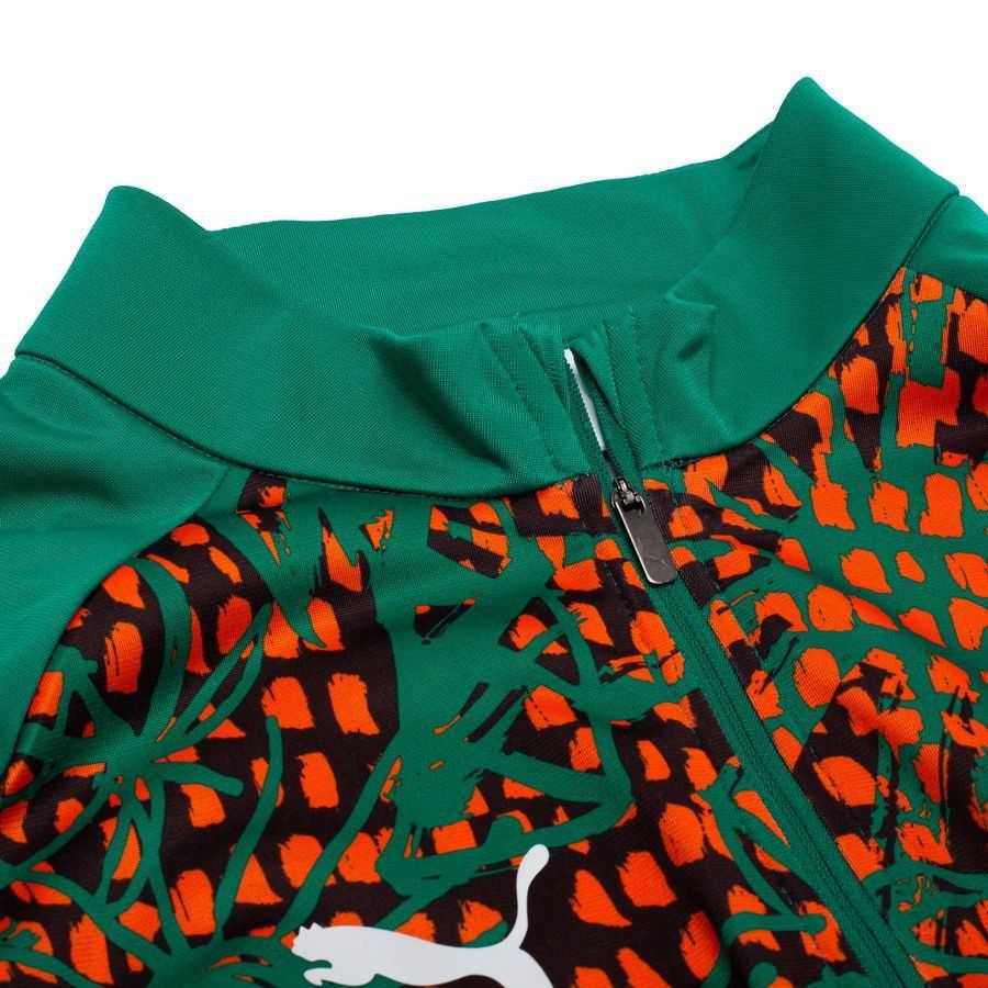 Ivory Coast Training Shirt Pre Match 1/4 Zip World Cup 2026 - Sport Green/Brown-League Fan Gear