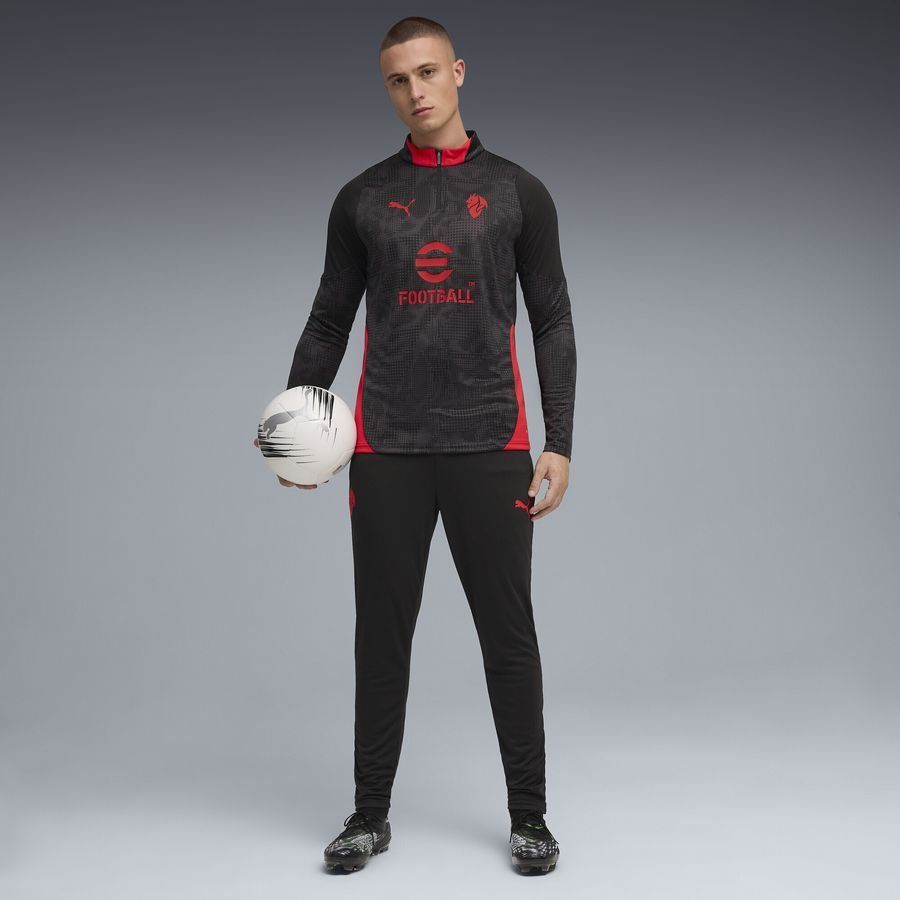 Milan Training Shirt 1/4 Zip - Black/For All Time Red-League Fan Gear