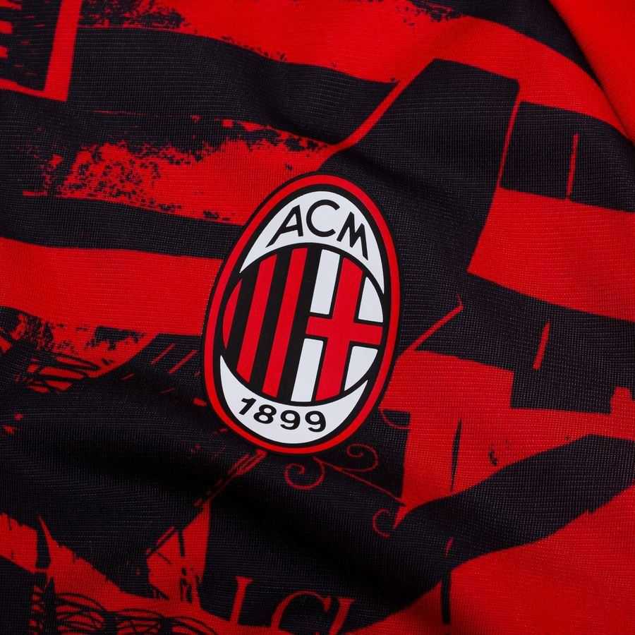 Milan Training Shirt 1/4 Zip Pre Match - For All Time Red/ Black-League Fan Gear