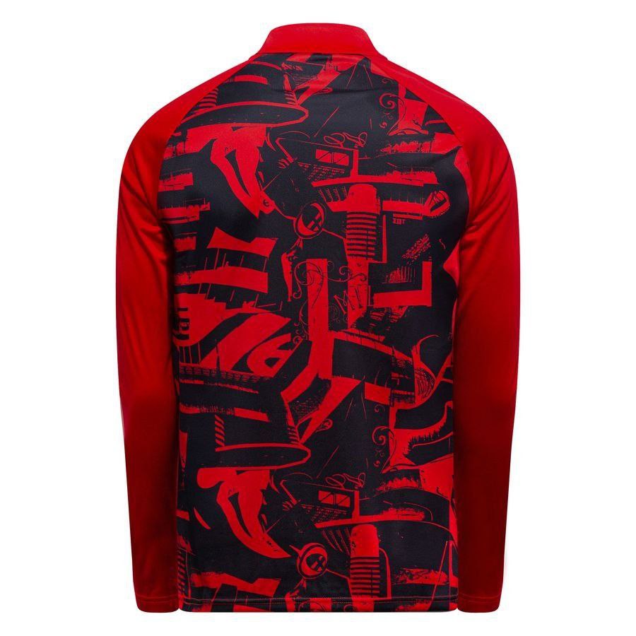 Milan Training Shirt 1/4 Zip Pre Match - For All Time Red/ Black-League Fan Gear