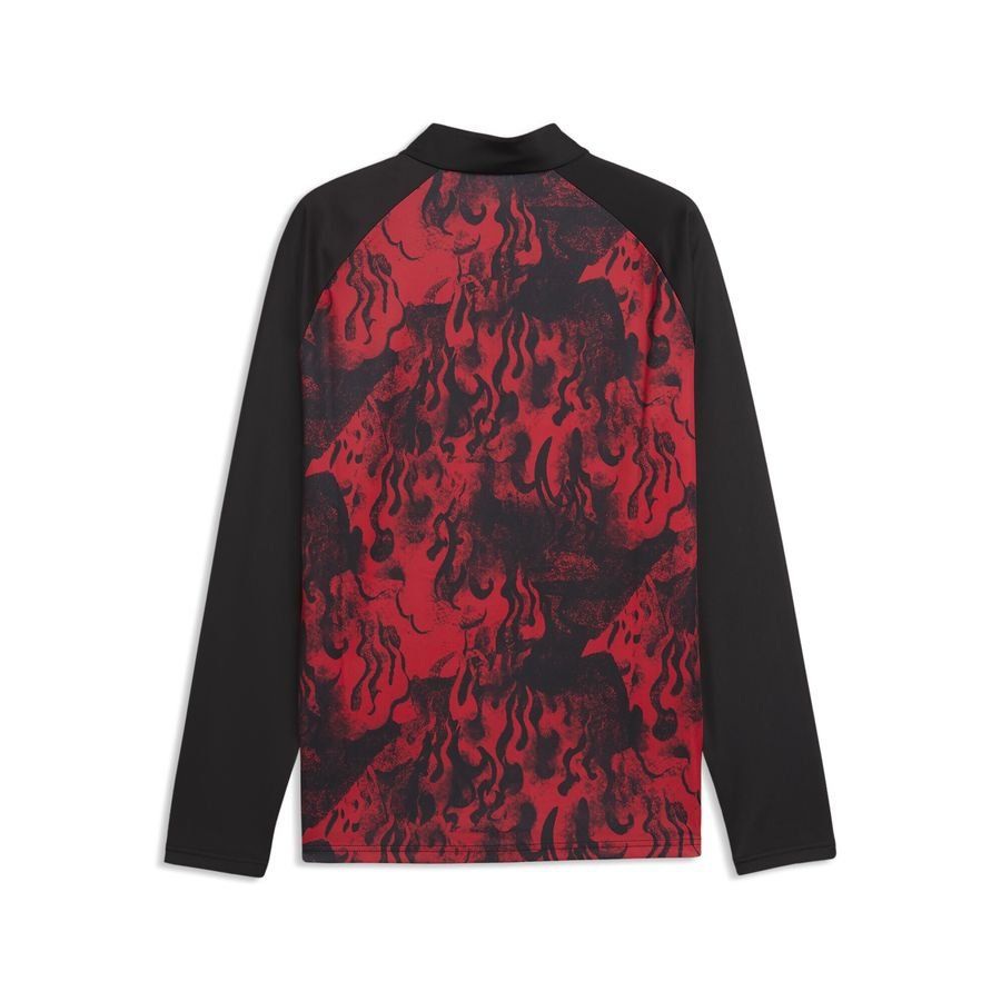 Milan Training Shirt Pre Match 1/4 Zip - For All Time Red/ Black-League Fan Gear