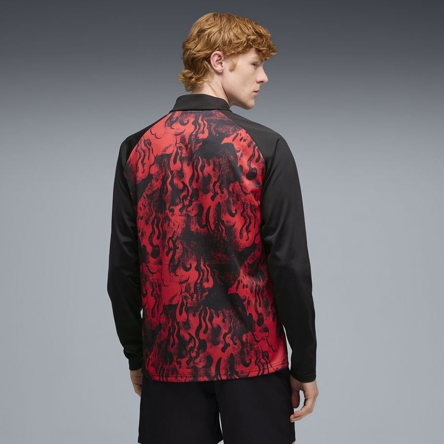 Milan Training Shirt Pre Match 1/4 Zip - For All Time Red/ Black-League Fan Gear