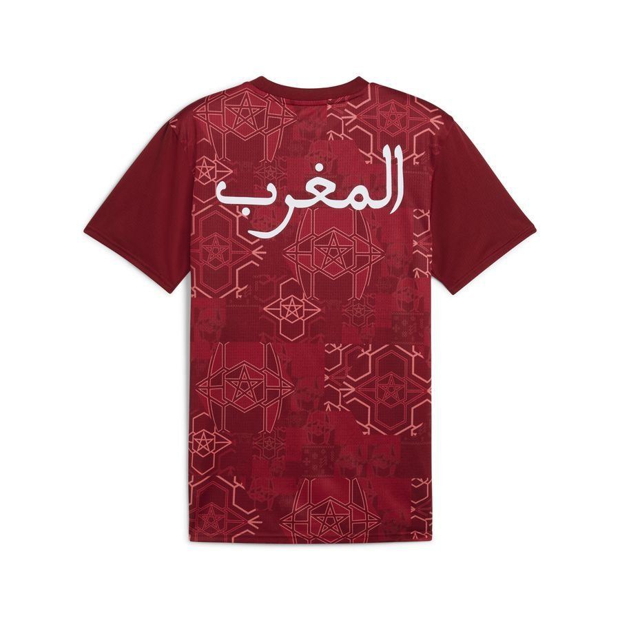 Morocco Training T-Shirt Pre Match Africa Cup of Nations 2025 - Intense Red/Archive Green-League Fan Gear
