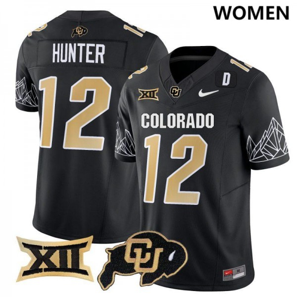 Colorado Buffaloes #12 Travis Hunter Women Stitch - Black Jersey-League Fan Gear