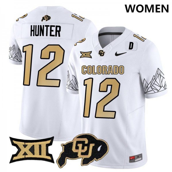 Colorado Buffaloes #12 Travis Hunter Women Stitch - White Jersey-League Fan Gear