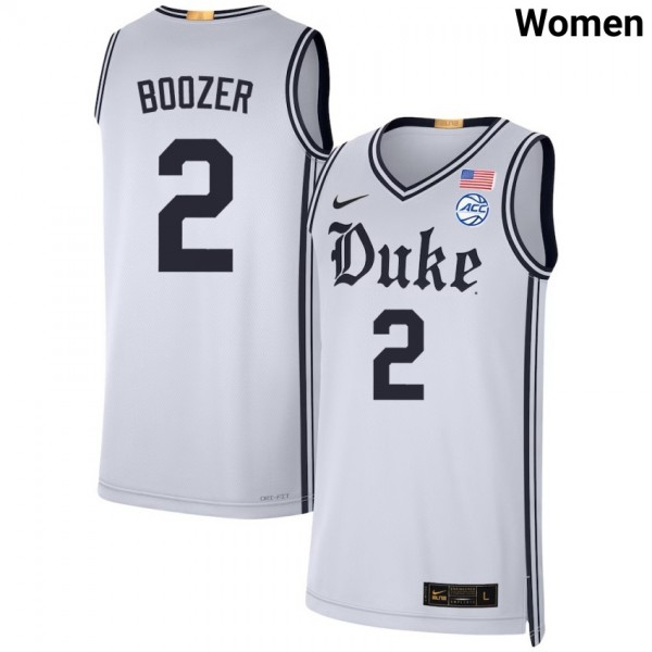 Women Duke Blue Devils #2 Cayden Boozer Team White Stitch Jerseys-League Fan Gear