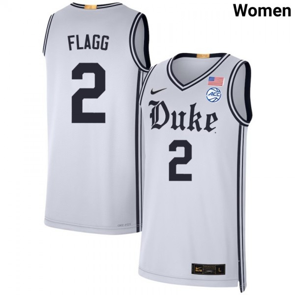 Women Duke Blue Devils #2 Cooper Flagg Team White Stitch Jerseys-League Fan Gear