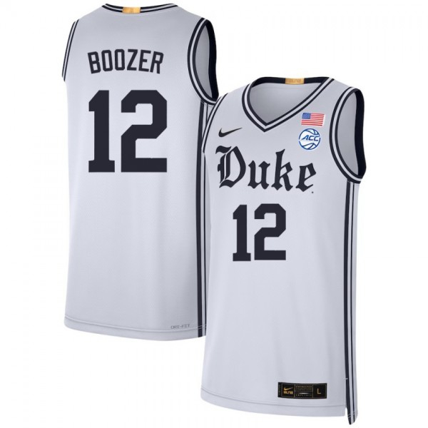 Men Duke Blue Devils #12 Cameron Boozer Team White Stitch Jerseys-League Fan Gear
