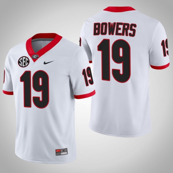 Georgia Bulldogs #19 Brock Bowers Men Stitch - White Jersey-League Fan Gear