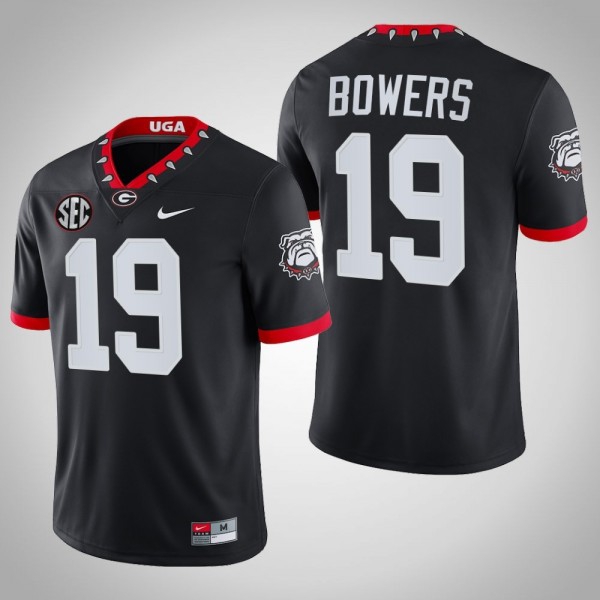 Georgia Bulldogs #19 Brock Bowers Men Mascot 100th Anniversary Stitch - Black Jersey-League Fan Gear