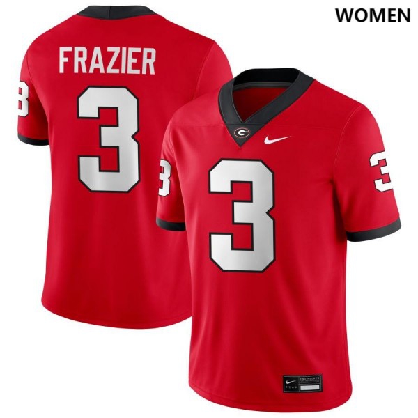 Women Georgia Bulldogs #3 Nate Frazier Red Stitch Jersey-League Fan Gear