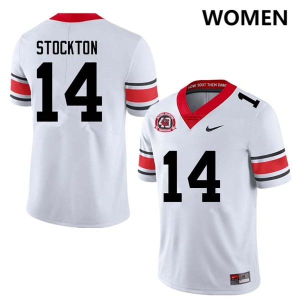 Women Georgia Bulldogs #14 Gunner Stockton 40th Anniversary White Stitch Jerseys-League Fan Gear