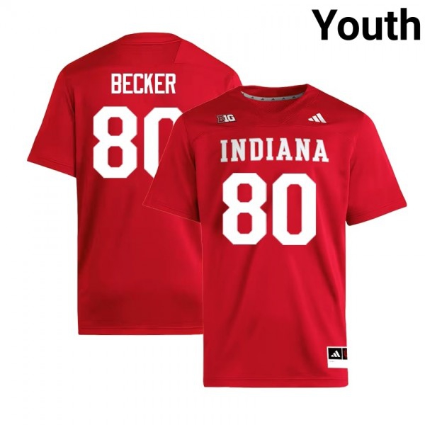 Indiana Hoosiers #80 Charlie Becker Stitch Jerseys - Crimson Youth-League Fan Gear