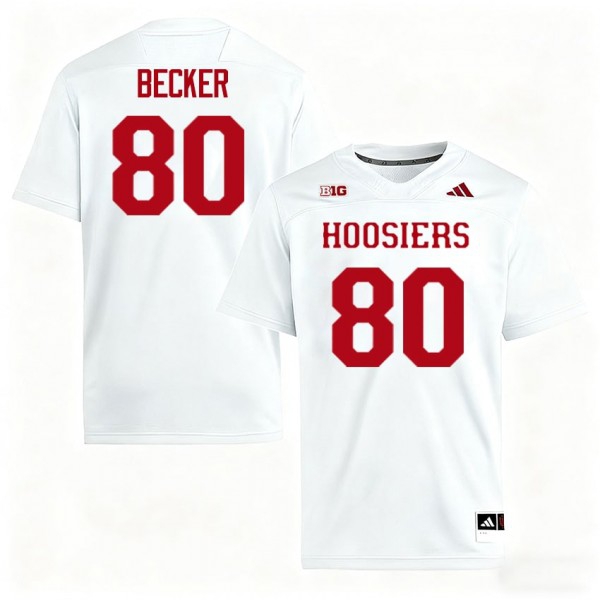Indiana Hoosiers #80 Charlie Becker Men Stitch - White Jersey-League Fan Gear