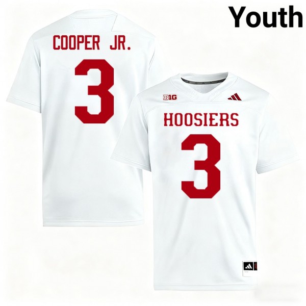 Indiana Hoosiers #3 Omar Cooper Jr. Stitch - White Youth Jersey-League Fan Gear