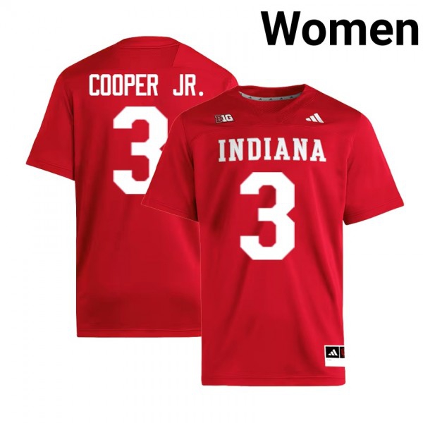 Indiana Hoosiers #3 Omar Cooper Jr. Women Stitch Jerseys - Crimson-League Fan Gear
