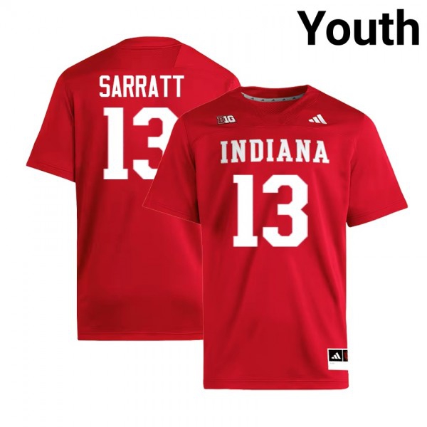 Indiana Hoosiers #13 Elijah Sarratt Stitch Jerseys - Crimson Youth-League Fan Gear