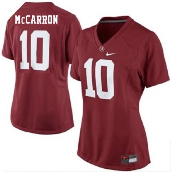 Alabama Crimson Tide #10 A.j Mccarron - Red Women's Jersey