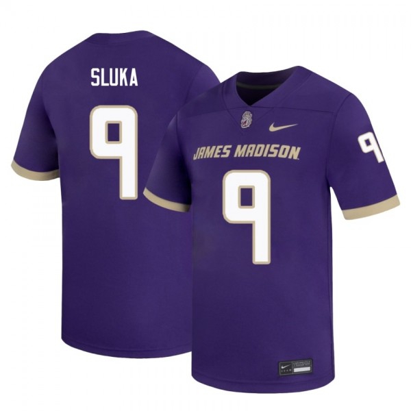 Men James Madison Dukes #9 Matthew Sluka Purple Stitch Jerseys-League Fan Gear
