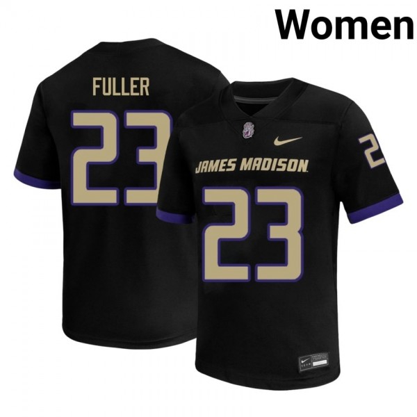 Women James Madison Dukes #23 Fuller Black Stitch Jerseys-League Fan Gear