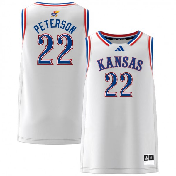 Men Kansas Jayhawks #22 Darryn Peterson White Stitch Jerseys-League Fan Gear