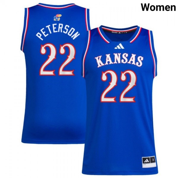 Women Kansas Jayhawks #22 Darryn Peterson Royal Stitch Jerseys-League Fan Gear