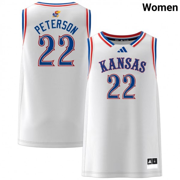 Women Kansas Jayhawks #22 Darryn Peterson White Stitch Jersey-League Fan Gear