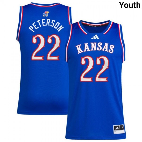 Kansas Jayhawks #22 Darryn Peterson Royal Stitch Jerseys Youth-League Fan Gear