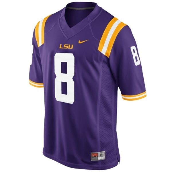 Lsu Tigers #8 Zach Mettenberger - Purple Youth Jersey-League Fan Gear